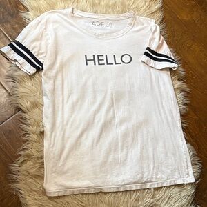 Adele White Tee with Black Stripes